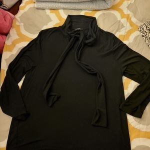 J crew neck tie long sleeve knit top